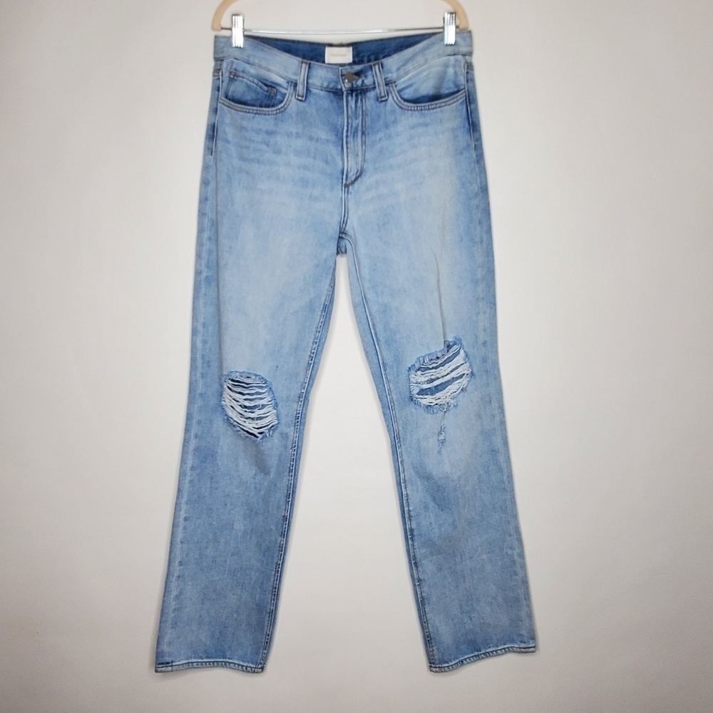 Favorite Daughter Mid-Rise Boyfriend Jeans Size 30 Distressed Light Wash Denim